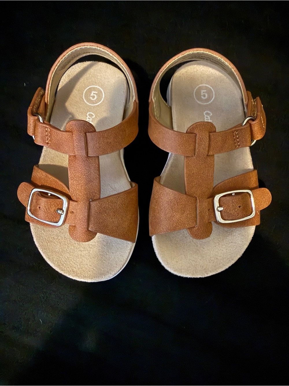 Cat & Jack Brown Buckle Sandals, Toddler 5, NWOT